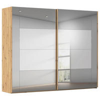 SCHWEBETÜRENSCHRANK 271/223/68 cm 2-türig Eiche Artisan  - Eiche Artisan, Design, Glas/Holzwerkstoff (271/223/68cm) - Xora