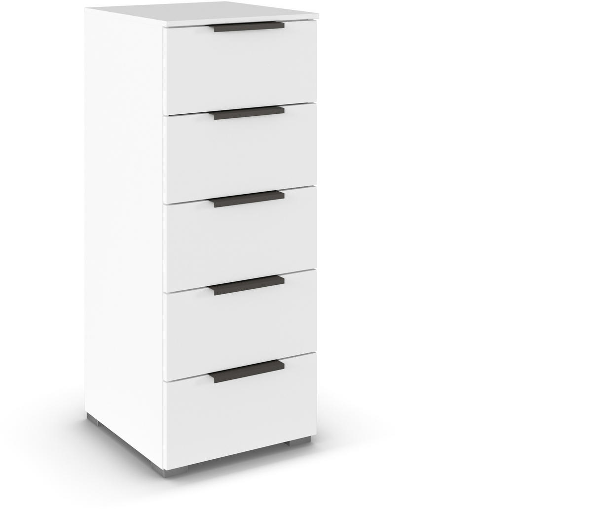 KOMMODE 40/100/42 cm  in Weiss  - Weiss/Graphitfarben, Trend, Holzwerkstoff/Metall (40/100/42cm) - Novel