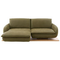 ECKSOFA Dunkelgrün Echtleder  - Wildeiche/Dunkelgrün, MODERN, Leder/Holz (130/234cm) - Koinor