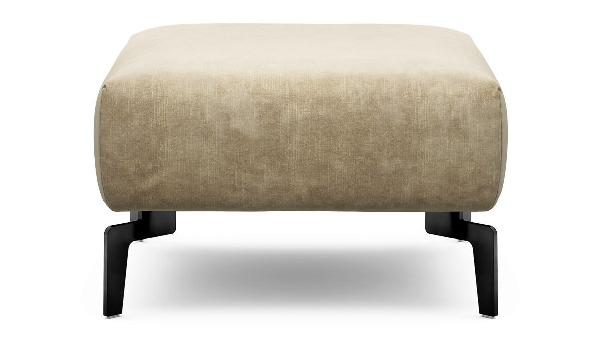 HOCKER Samt Sandfarben  - Sandfarben/Schwarz, Design, Textil/Metall (70/70/46cm) - SENSOO