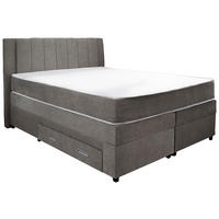 POSTELJA BOXSPRING 160 cm   x 200 cm  , tekstil, leseni material siva  - siva, Konvencionalno, tekstil/leseni material (160/200cm) - Carryhome