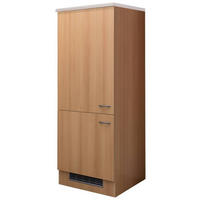 GERÄTEUMBAUSCHRANK 60/160,6/60 cm  in Buchefarben  - Edelstahlfarben/Beige, KONVENTIONELL, Holzwerkstoff/Kunststoff (60/160,6/60cm) - FlexWell