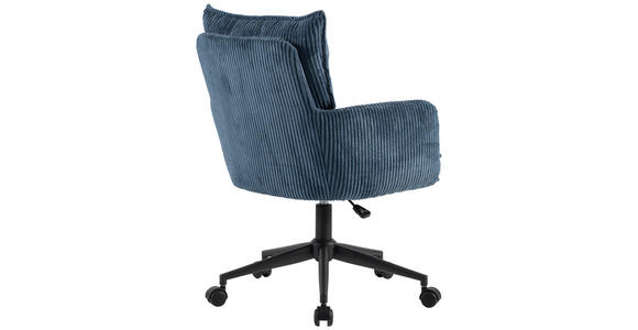 DREHSTUHL Webstoff Blau, Schwarz  - Blau/Schwarz, Design, Kunststoff/Textil (58/84,5-92/64cm) - Carryhome