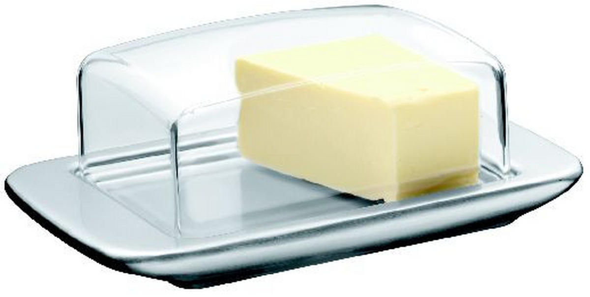 BUTTERDOSE Metall, Kunststoff  - Klar/Edelstahlfarben, Basics, Kunststoff/Metall (9/18cm) - WMF