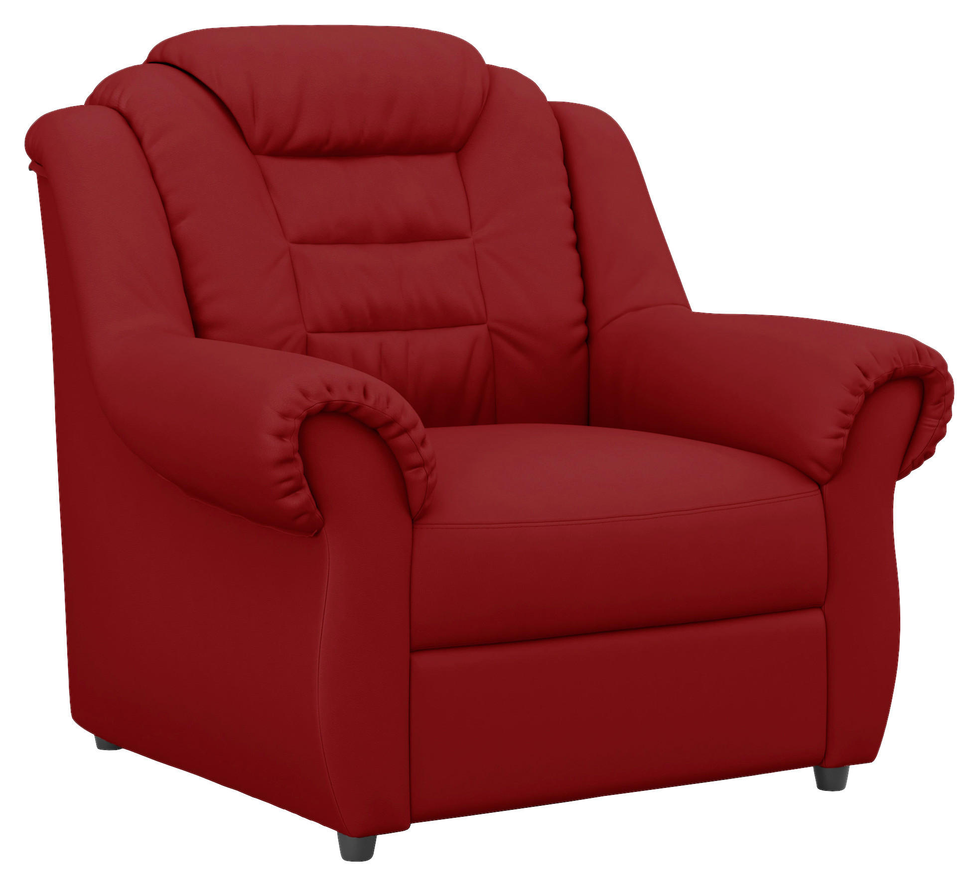 SESSEL in Lederlook Rot  - Rot/Schwarz, Konventionell, Kunststoff/Textil (104/102/101cm) - Livetastic