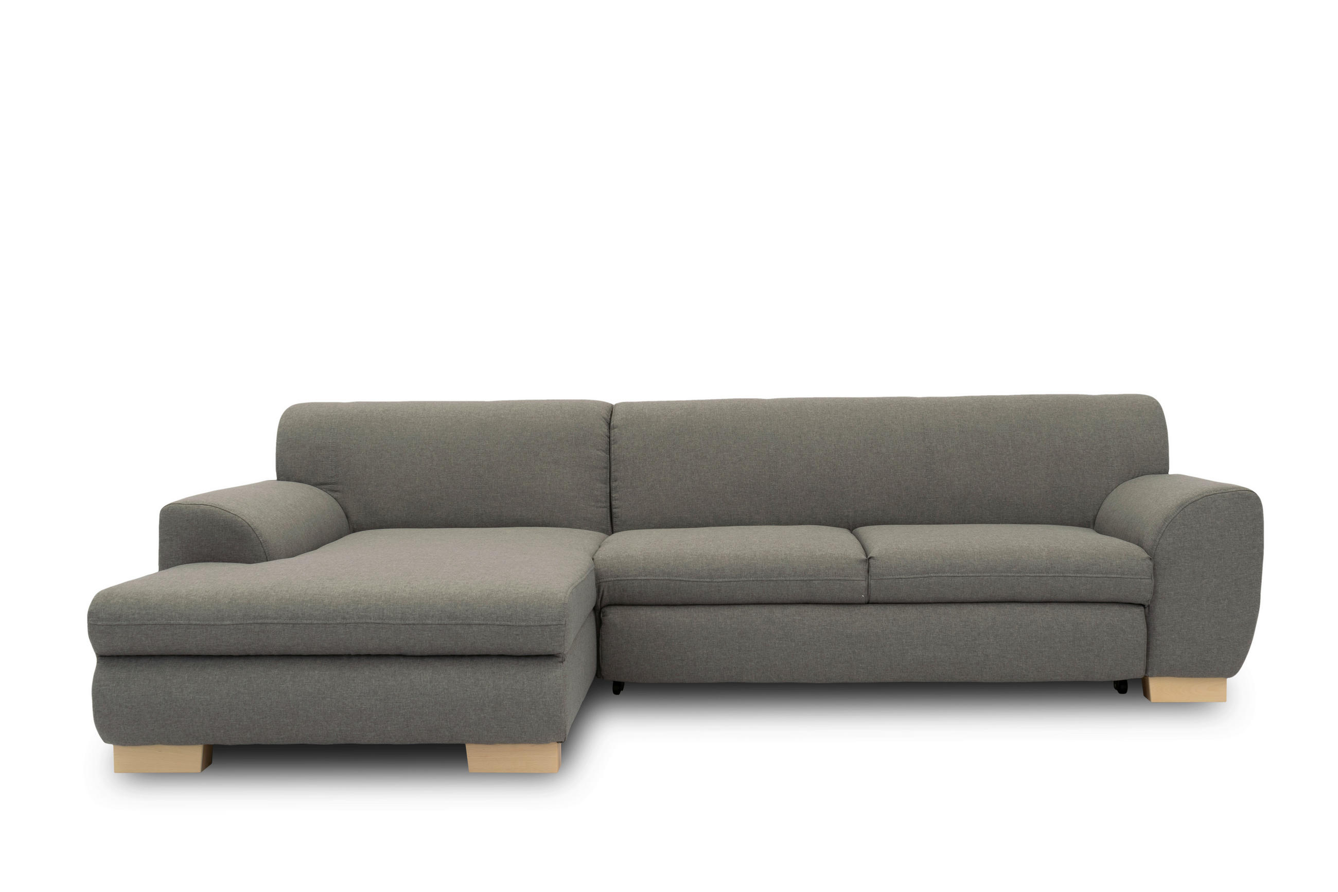Thumbnail - Mid.you Eckschlafsofa Nika, Silber, Textil, Wenge, Uni, 4-Sitzer, 277x156 cm, Made in EU, FSC Mix, Schlafen auf Sitzhöhe...