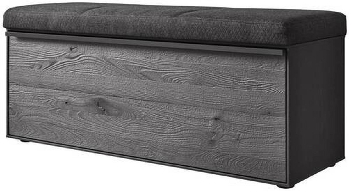 GARDEROBENBANK 118/50/41 cm  - Anthrazit, Design, Holz/Textil (118/50/41cm) - Johann Jakob