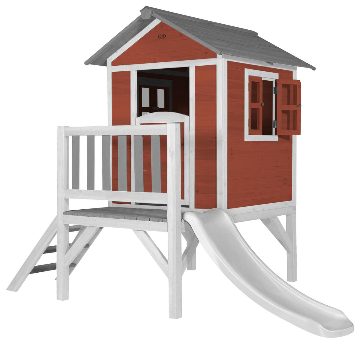 SPIELHAUS  - Rot/Weiß, KONVENTIONELL, Holz/Kunststoff (101/17/139cm) - Ambia Garden