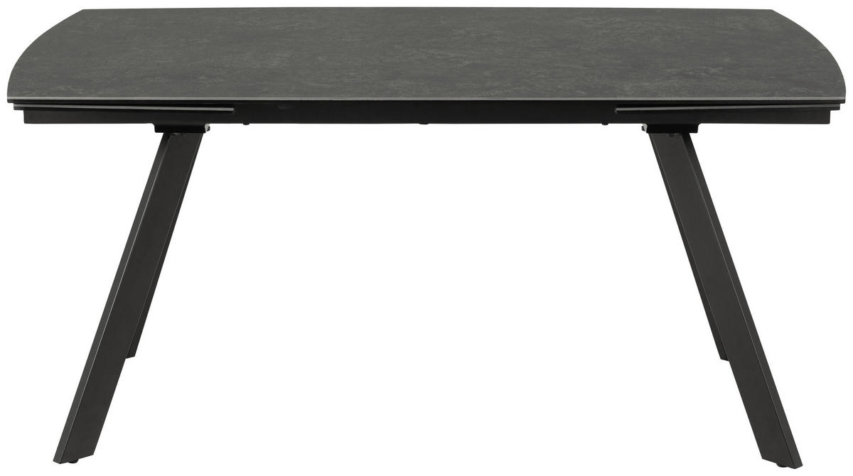 ESSTISCH Schwarz rechteckig  ausziehbar  - Schwarz, Design, Keramik/Metall (160/97/75cm) - MID.YOU