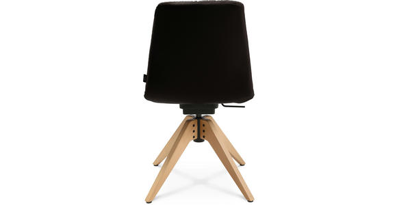 STUHL in Echtleder pigmentiert Holz, Leder - Eichefarben/Beige, Design, Leder/Holz (46/82,5-85,25/55cm) - Johann Jakob