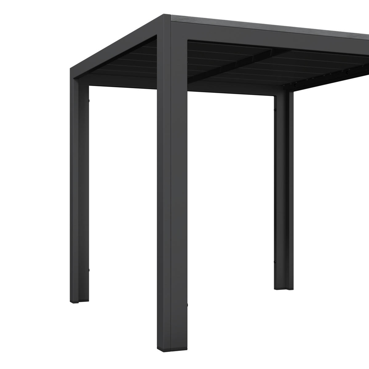 GARTENTISCH 80/80/74 cm Metall, Kunststoff quadratisch  - Dunkelgrau/Grau, MODERN, Kunststoff/Metall (80/80/74cm) - Ambia Garden