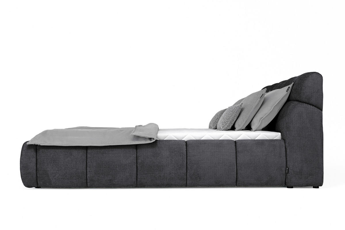 POLSTERBETT Lattenrost, Bettkasten 180/200 cm  in Graphitfarben  - Schwarz/Graphitfarben, Design, Holz/Kunststoff (180/200cm) - Esposa