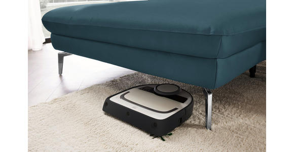 ECKSOFA in Echtleder Blau 157/325 cm - Blau/Schwarz, Design, Leder/Metall (157/325cm) - Dieter Knoll