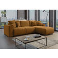 ECKSOFA Rostfarben Cord  - Chromfarben/Rostfarben, KONVENTIONELL, Kunststoff/Textil (293/195cm) - Carryhome