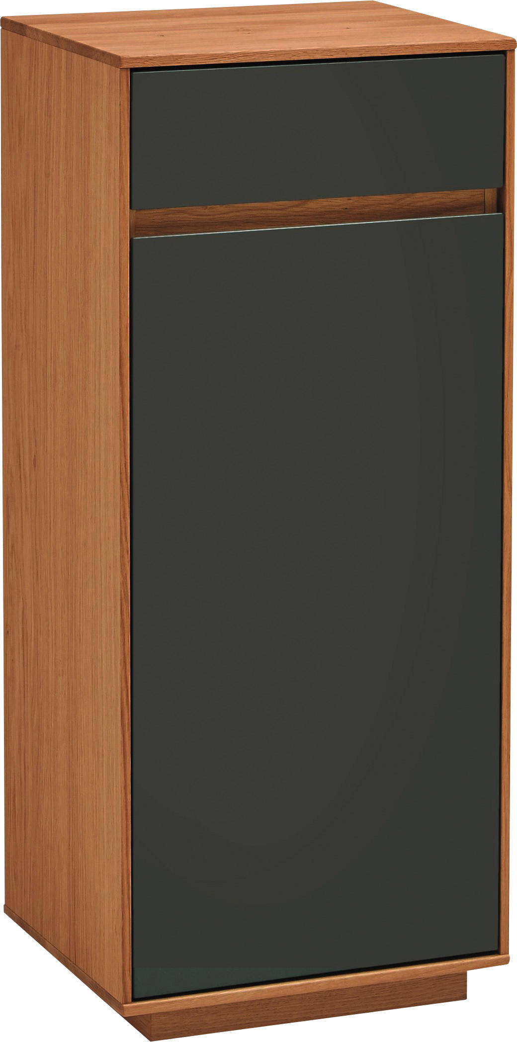 GARDEROBNA OMARA delno masivno barve hrasta, temno rjava - barve hrasta/temno rjava, Design, leseni material/les (44/103/37cm) - Novel