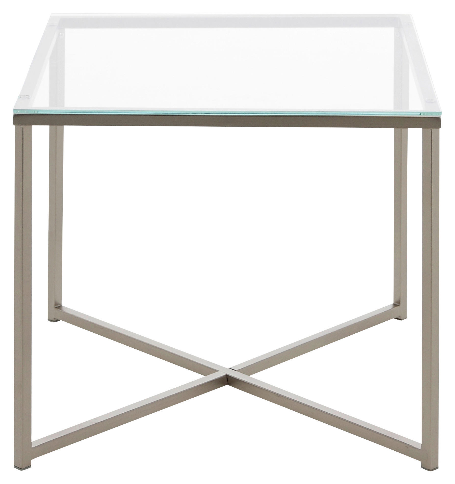 SIDOBORD i metall, glas 50/50/45 cm - klar/kromfärg, Basics, metall/glas (50/50/45cm) - MID.YOU