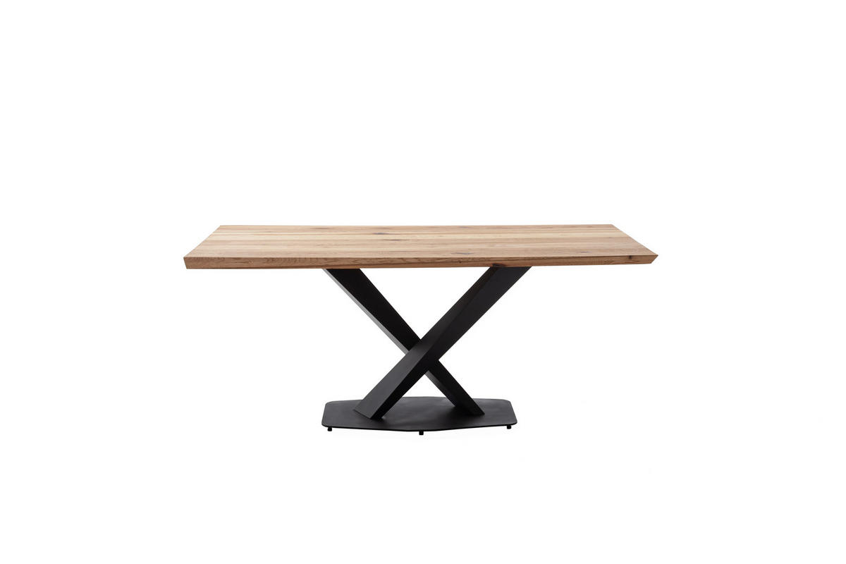 ESSTISCH in Holz 160/90/74 cm  - Eichefarben/Schwarz, KONVENTIONELL, Holz/Metall (160/90/74cm) - MID.YOU