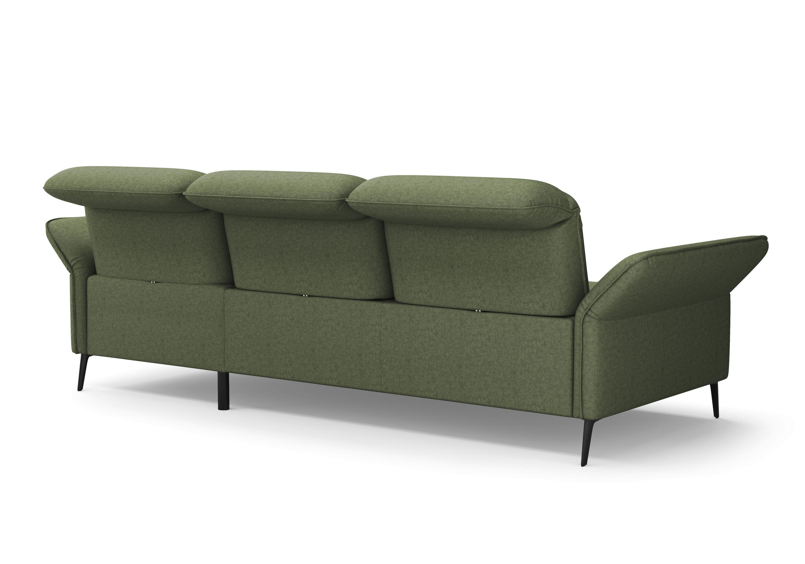 Thumbnail - Sit & More Ecksofa, Olivgrün, Textil, 4,5-Sitzer, Ottomane rechts, L-Form, 264x198 cm, Goldenes M, Oeko-Tex® Standard 10...