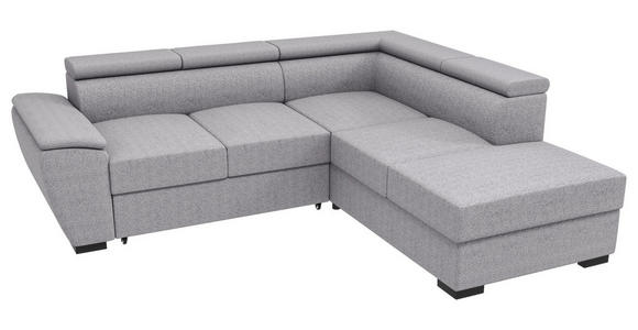 ECKSOFA  in Flachgewebe Grau  - Schwarz/Grau, KONVENTIONELL, Kunststoff/Textil (266/220cm) - Carryhome