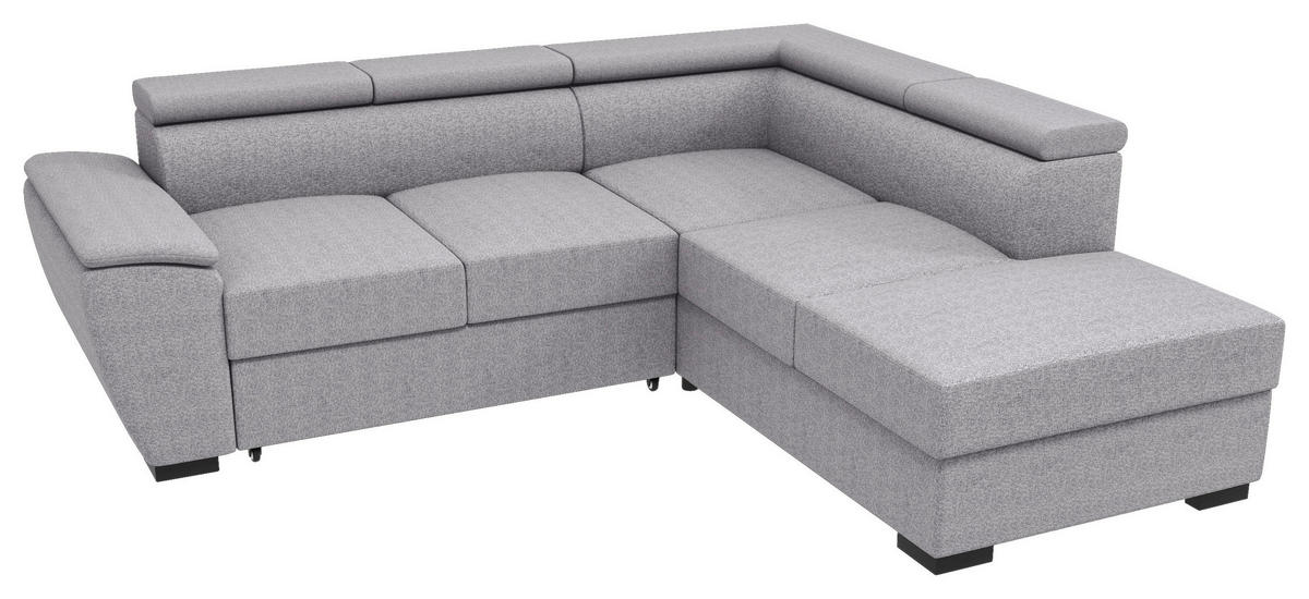 ECKSOFA Grau Flachgewebe  - Schwarz/Grau, KONVENTIONELL, Kunststoff/Textil (266/220cm) - Carryhome