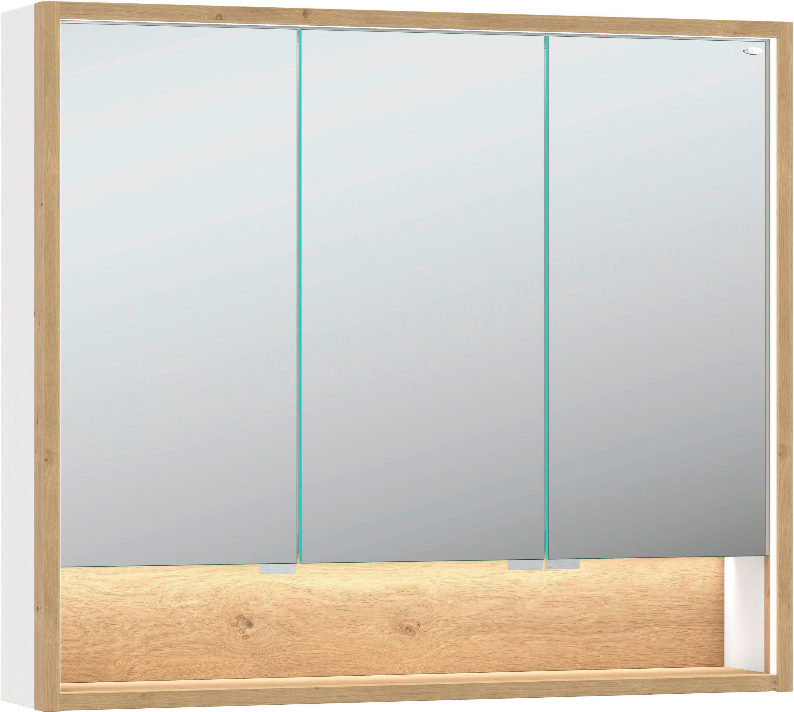 SPIEGELSCHRANK 96,6/82,5/18 cm  - Wildeiche/Edelstahlfarben, LIFESTYLE, Glas/Holz (96,6/82,5/18cm) - Voglauer