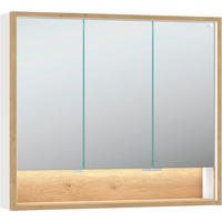 SPIEGELSCHRANK 96,6/82,5/18 cm  - Wildeiche/Edelstahlfarben, LIFESTYLE, Glas/Holz (96,6/82,5/18cm) - Voglauer