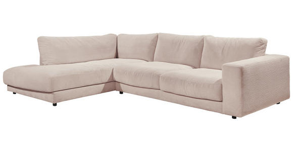ECKSOFA  in Cord Taupe  224/325 cm  - Taupe/Schwarz, Design, Kunststoff/Textil (224/325cm) - Hom`in