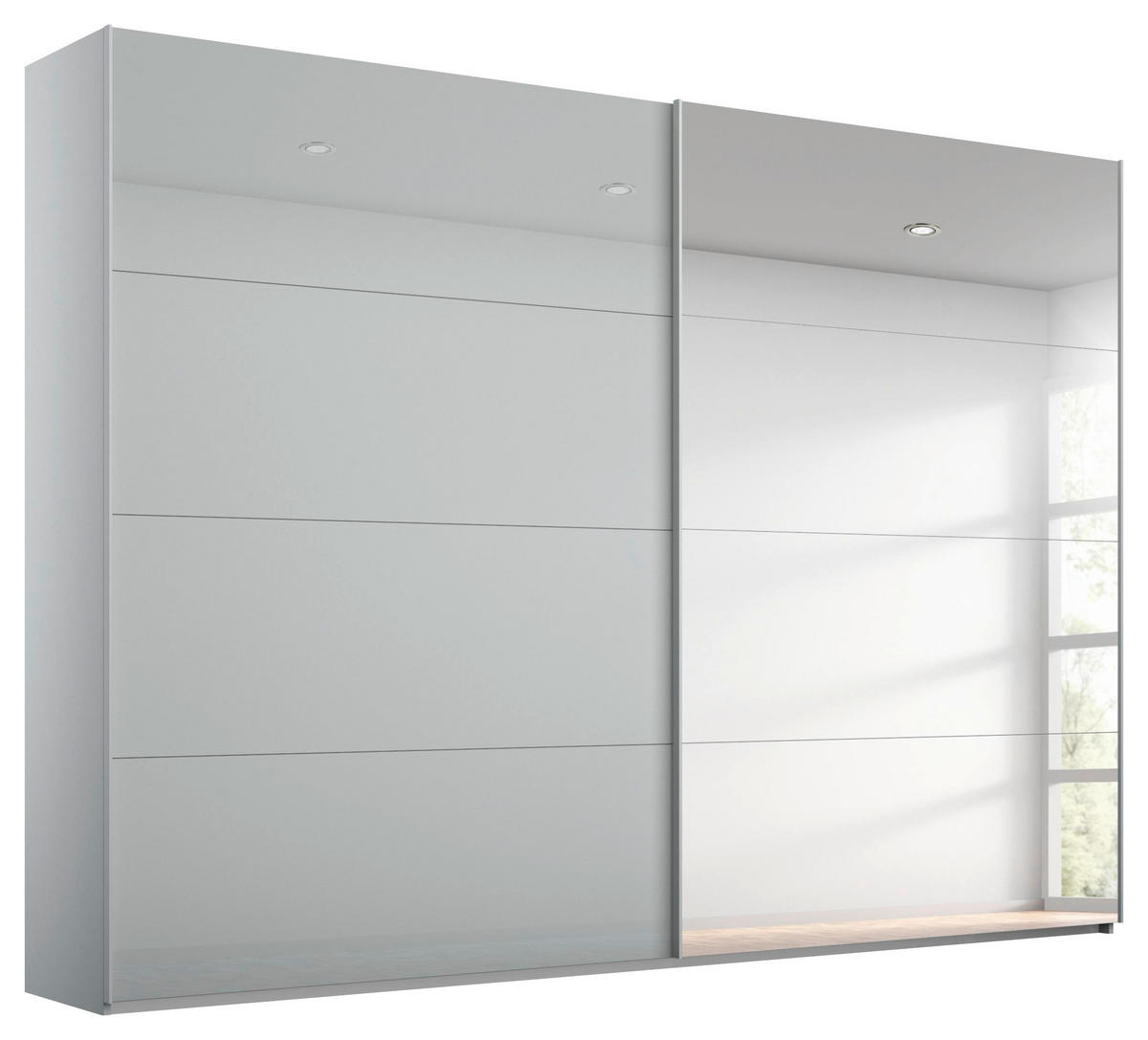 SCHWEBETÜRENSCHRANK 271/236/68 cm 2-türig Grau  - Grau, Design, Glas/Holzwerkstoff (271/236/68cm) - Xora