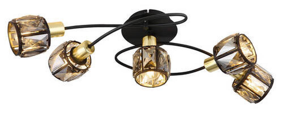 PLAFONIERĂ - auriu/negru, Basics, sticlă/metal (61,4/36/21cm) - Globo