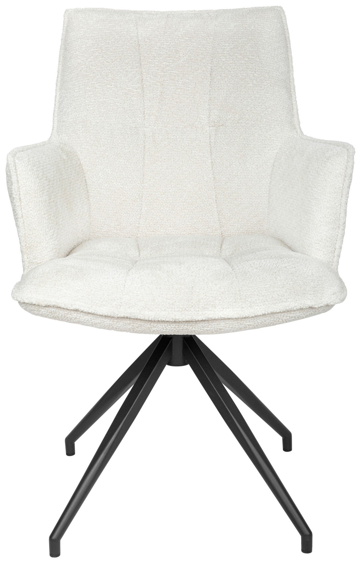 ARMLEHNSTUHL  in Eisen Chenille  - Creme/Schwarz, Design, Textil/Metall (59/89,5/63cm) - Niels Andersson