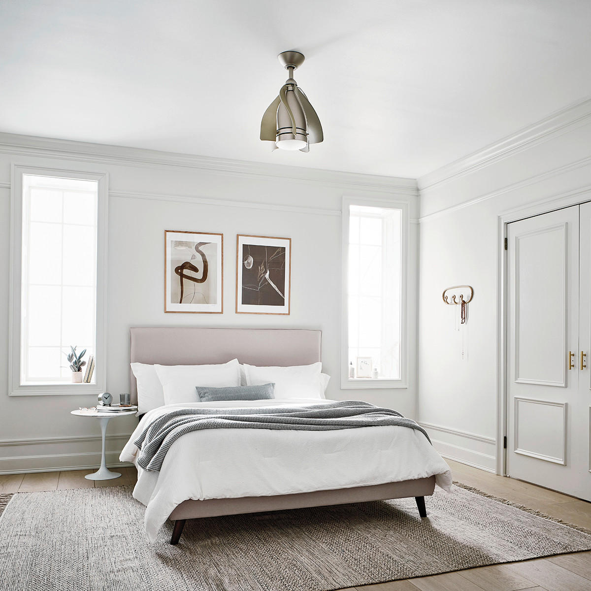 DECKENVENTILATOR  38/50 cm    - Champagner/Nickelfarben, Design, Kunststoff/Metall (38/50cm) - Elstead Lighting