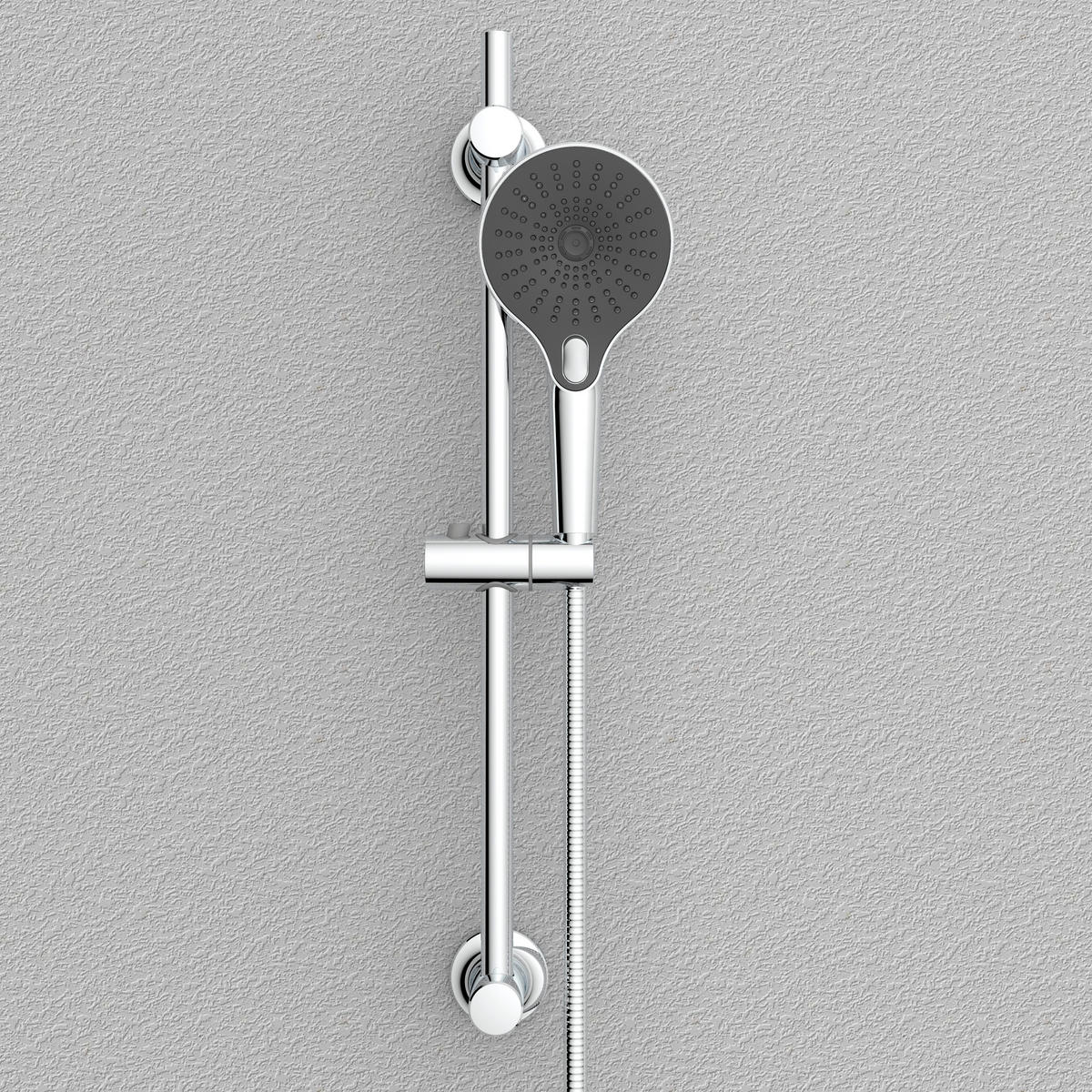 BRAUSEHALTERUNG   - Chromfarben/Schwarz, Basics, Kunststoff/Metall (2,2/70/8cm) - Wenko