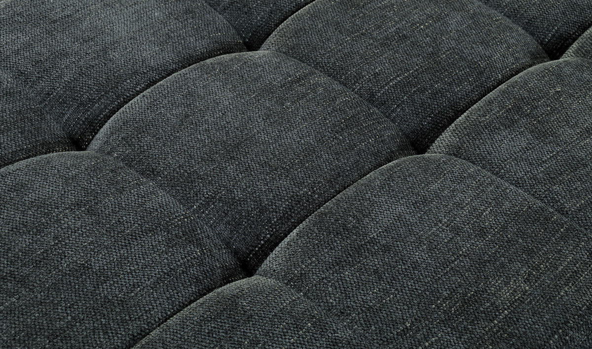 SITZBANK 140/49/48 cm Webstoff Dunkelgrau  - Dunkelgrau/Schwarz, MODERN, Textil/Metall (140/49/48cm) - MID.YOU