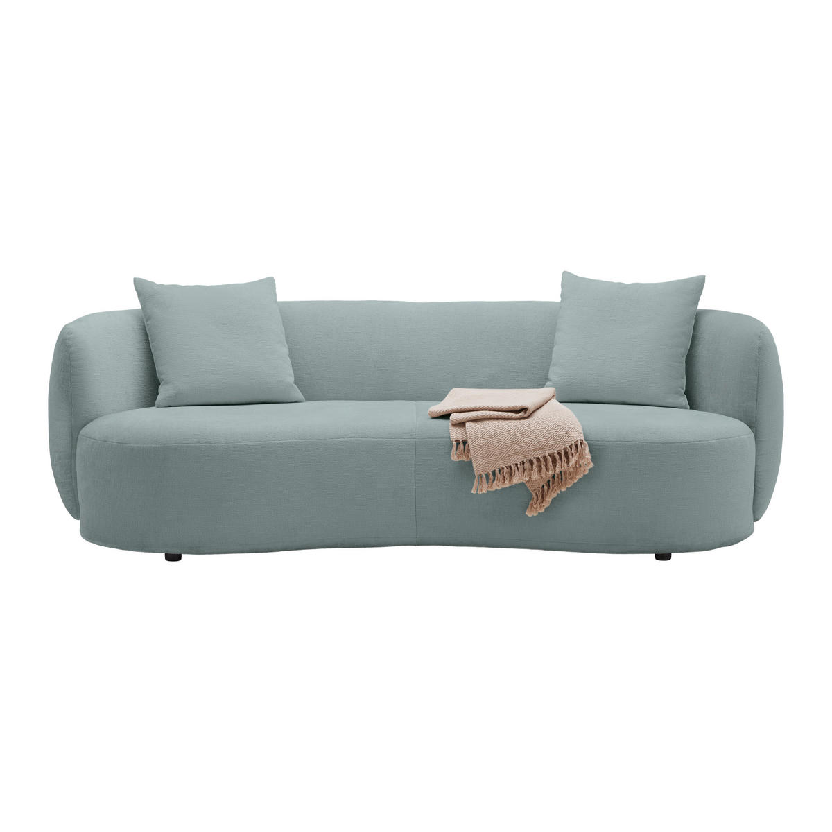 BIG SOFFA i chenille ljusblå  - ljusblå/svart, Modern, textil/plast (235/72/110cm) - MID.YOU