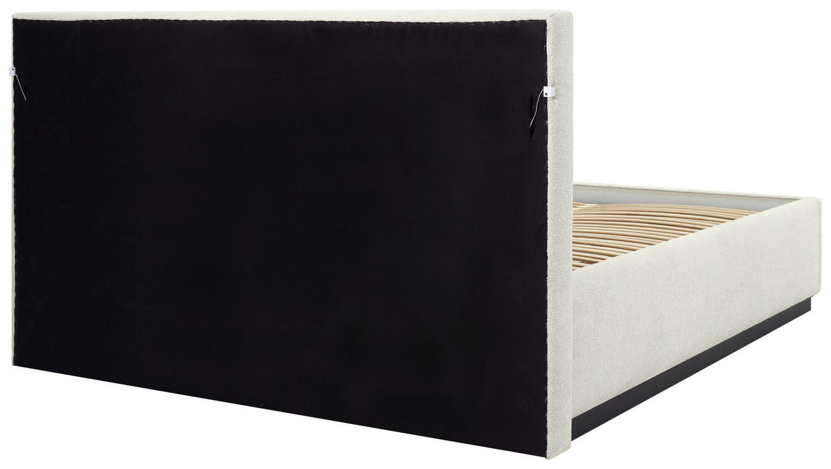 POLSTERBETT 180/200 cm,  in Beige, gepolstertes Kopfteil, Beleuchtung, Lattenrost, Bettkasten,  - Birkefarben/Beige, Design, Holz/Holzwerkstoff (180/200cm) - Chameo