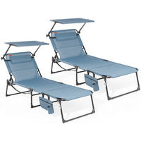 SONNENLIEGE 200/34/70 cm  - Blau/Dunkelgrau, Basics, Textil/Metall (200/34/70cm) - Modante