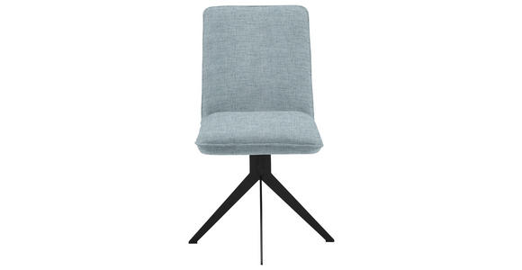 STUHL drehbar Webstoff Schwarz, Hellblau - Schwarz/Hellblau, Design, Textil/Metall (46,5/87/64cm) - Voleo