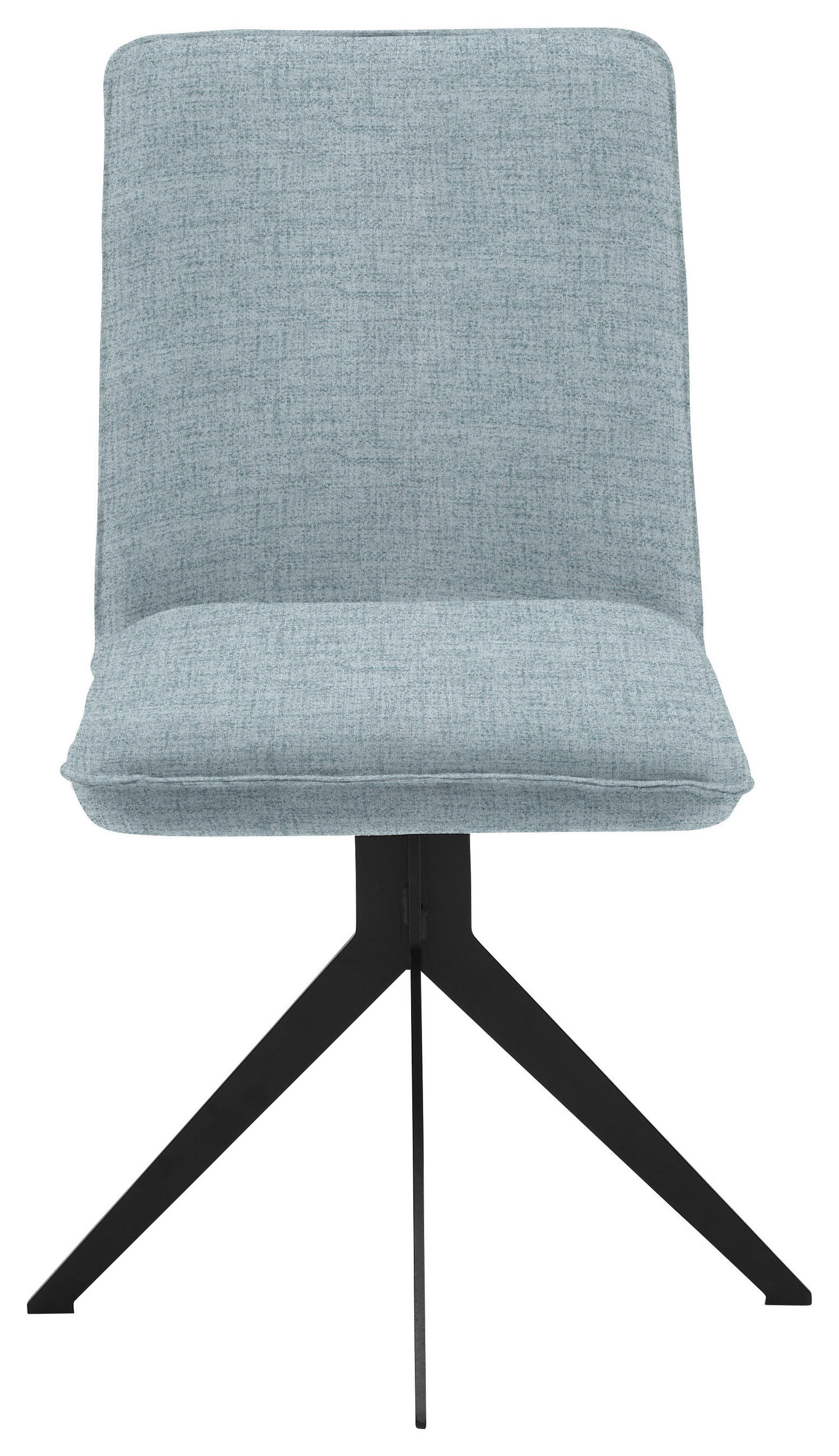 Thumbnail - Voleo Stuhl, Schwarz, Hellblau, Metall, Textil, Sternfuß, 46.5x87x64 cm, Stoffauswahl, Sitzfläche 360° drehbar, Esszimme...