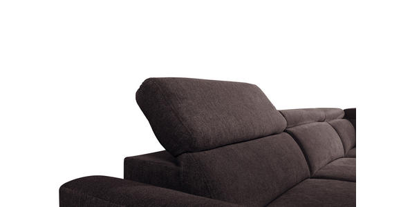 ECKSOFA Dunkelbraun Velours  - Dunkelbraun/Schwarz, KONVENTIONELL, Textil/Metall (255/217cm) - Carryhome