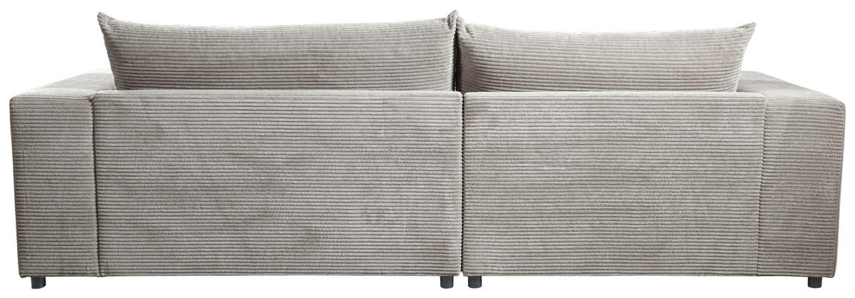 ECKSOFA FUNNY S Grau Cord, Velours Zierkissen, Rückenkissen, Hocker  - Schwarz/Grau, Basics, Kunststoff/Textil (180/265cm) - Livetastic