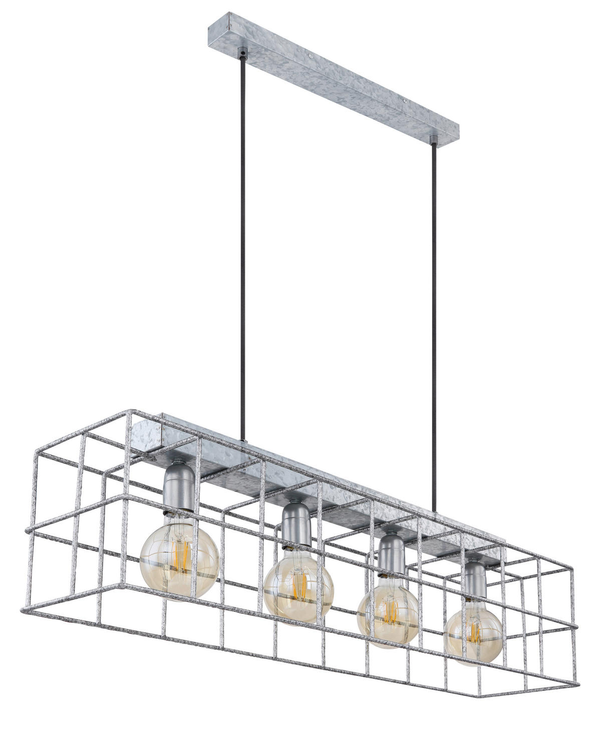 HÄNGELEUCHTE 90/20/150 cm    - Zinkfarben, Design, Metall (90/20/150cm) - Globo