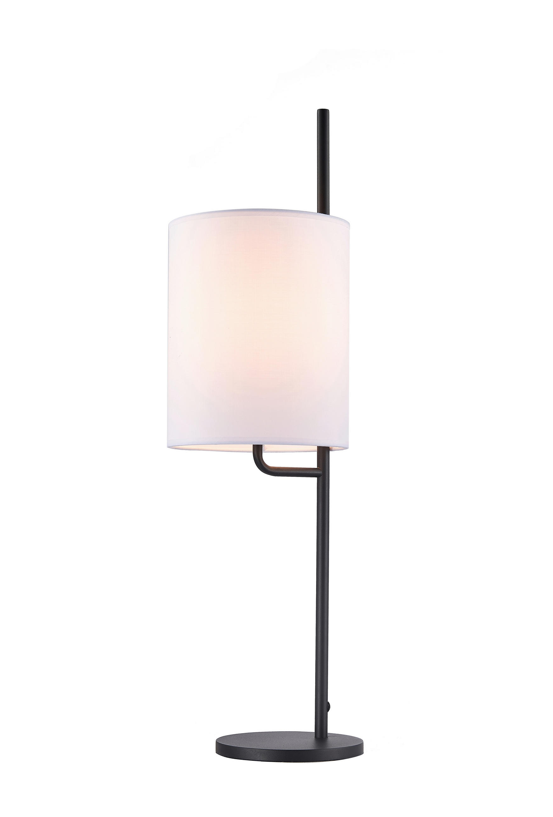 TISCHLEUCHTE 18/18/63,9 cm   - Schwarz/Weiß, Design, Textil/Metall (18/18/63,9cm)