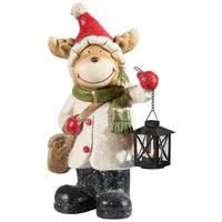 DEKOR RÉNSZARVAS - fekete/piros, Lifestyle, kő/fém (25/43,5/16,5cm) - X-Mas