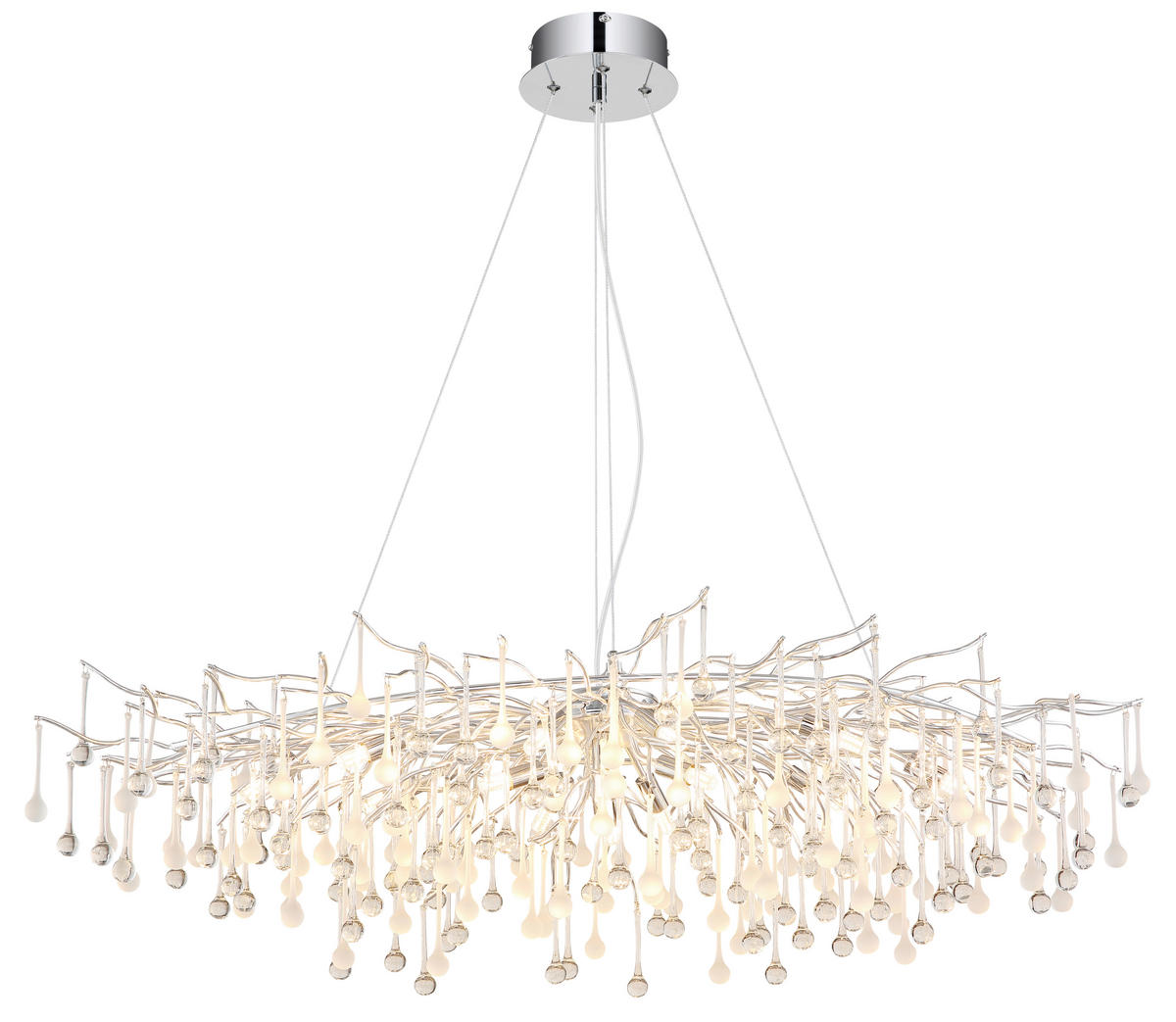 LED-HÄNGELEUCHTE Maxine 120/52/150 cm   - Klar/Chromfarben, Design, Glas/Metall (120/52/150cm) - Globo