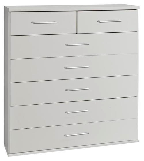 KOMMODE 91/106/40 cm in Weiss - Weiss/Alufarben, Konventionell, Holzwerkstoff/Kunststoff (91/106/40cm) - MID.YOU