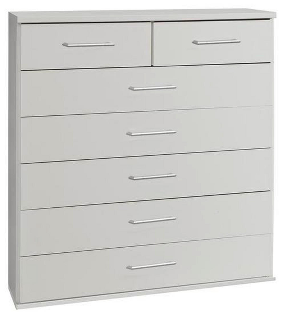 KOMODA, biela, 91/106/40 cm - biela/hliníková, Konventionell, kompozitné drevo/plast (91/106/40cm) - MID.YOU