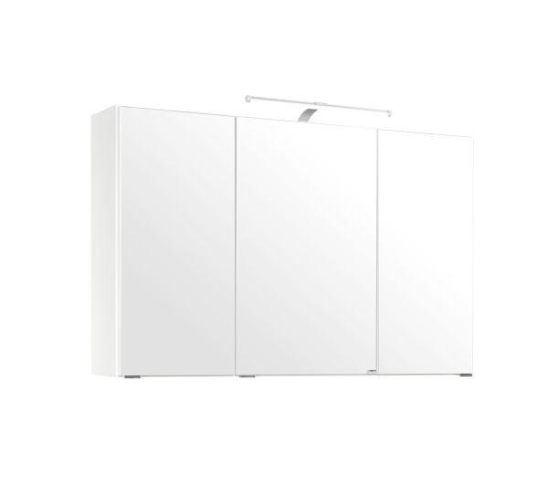 SPIEGELSCHRANK Weiß  - Chromfarben/Weiß, KONVENTIONELL, Glas/Holzwerkstoff (100/64/20cm) - Xora