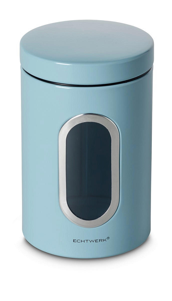 VORRATSDOSE 1,4 L  - Hellblau, MODERN, Metall (12/18/12cm) - Echtwerk