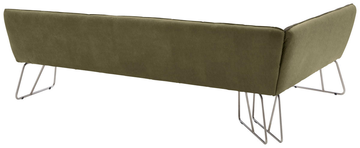 ECKBANK in Metall, Textil Grün, Edelstahlfarben  - Edelstahlfarben/Grün, Design, Textil/Metall (174/274cm) - Dieter Knoll