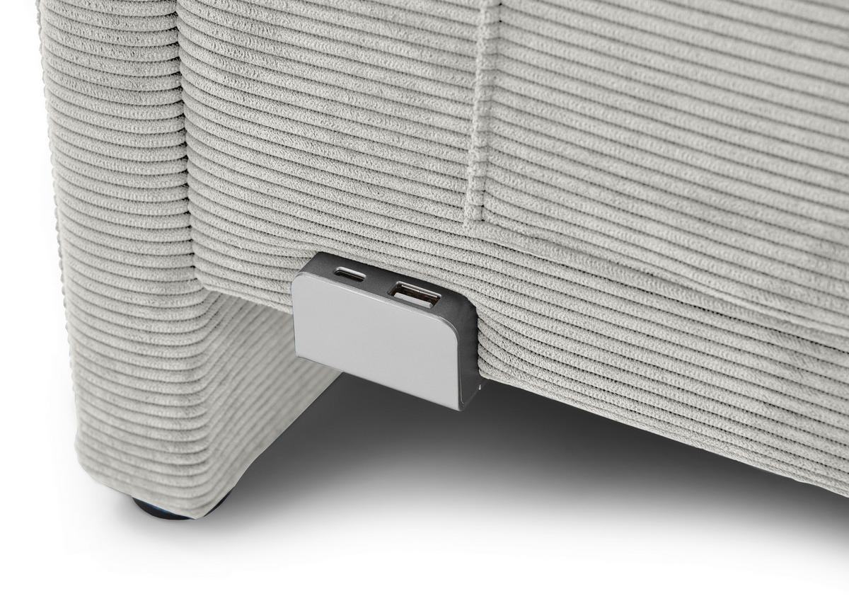 POLSTERLIEGE in Cord Beige  - Eichefarben/Beige, Konventionell, Holz/Textil (140/200cm) - Stylife